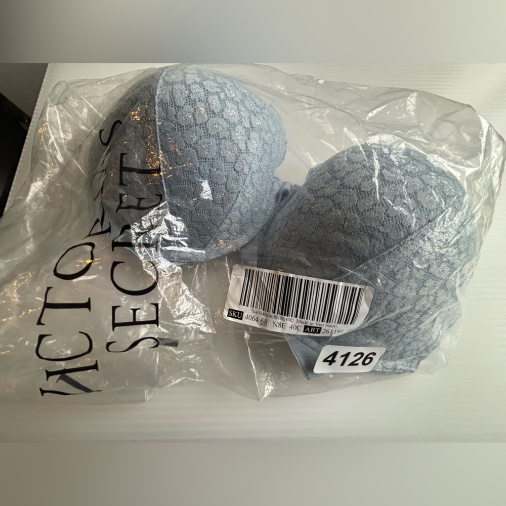 Victoria's Secret Bra 40C Sexy Tee Posey Blue Lace Push-Up Convertible St… - Picture 13 of 13